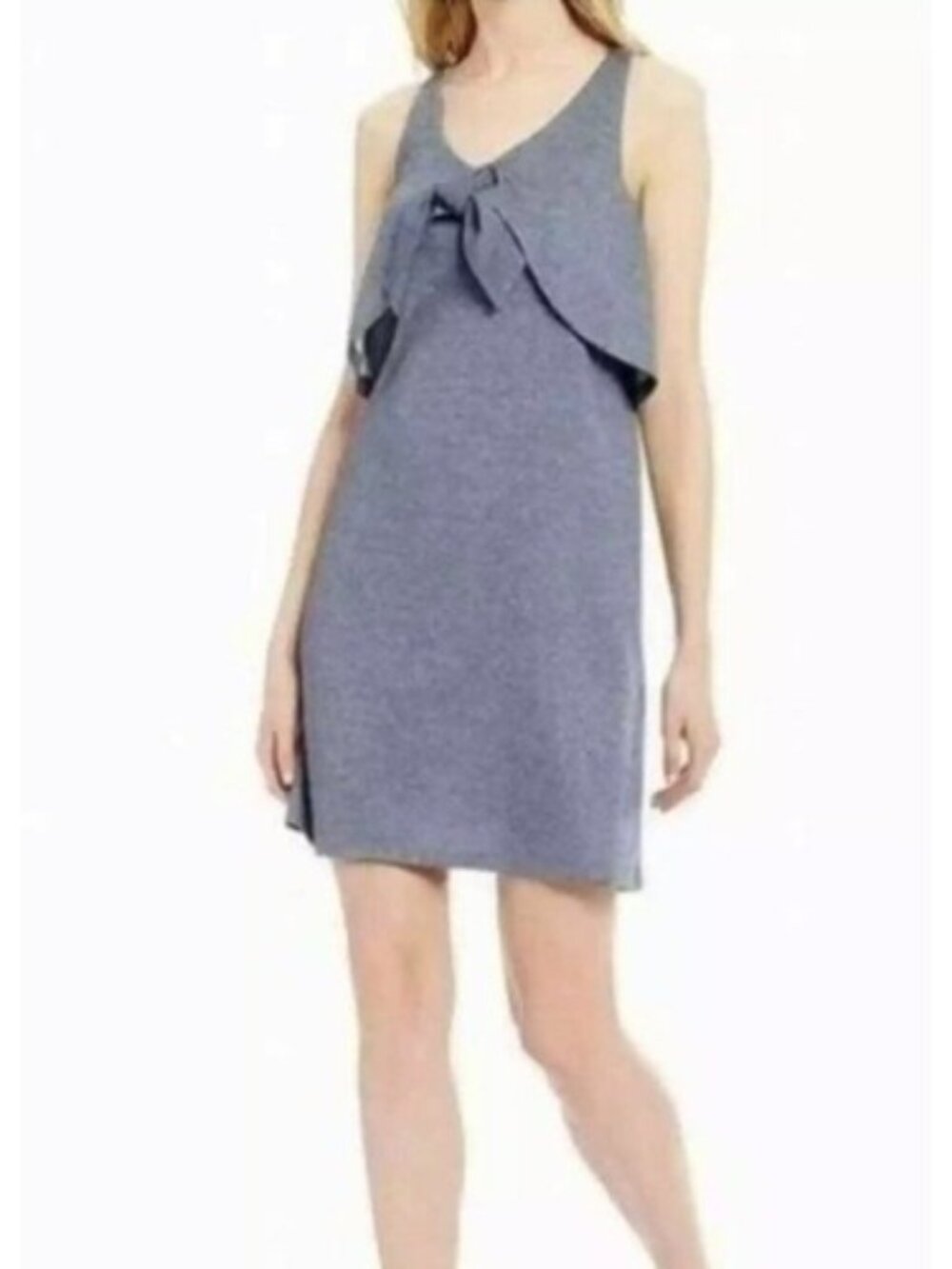 Cremieux Sydney Stripe Tie Sleeveless Midi Dress Women's Size Medium Blue
